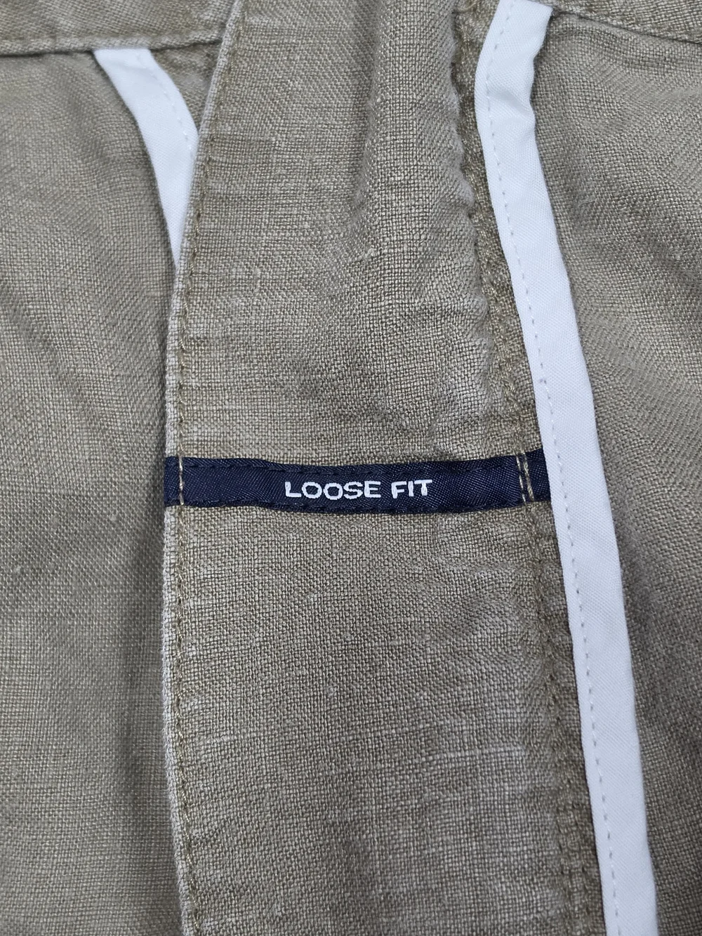 Men's Casual Drawstring Linen-Blend Pants in Olive